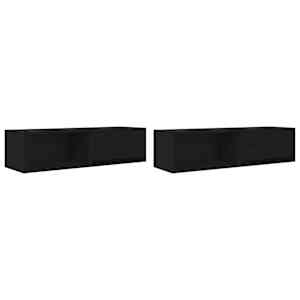 TV skříňky 2 ks Dub černý 100x31x25,5 cm Dřevěné konstrukce - obrázek 2