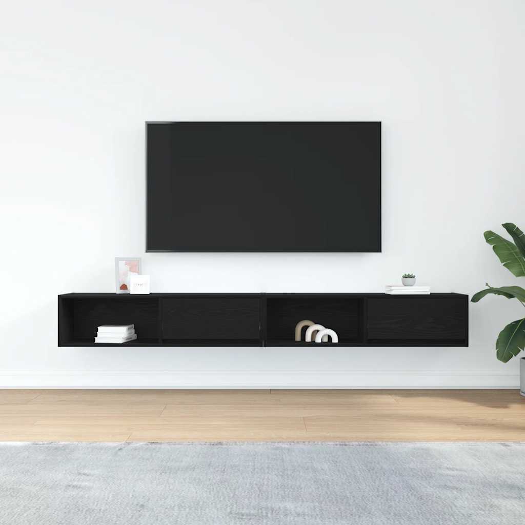 vidaXL Tv-meubelen 2 st 100x31x25,5 cm bewerkt hout zwart