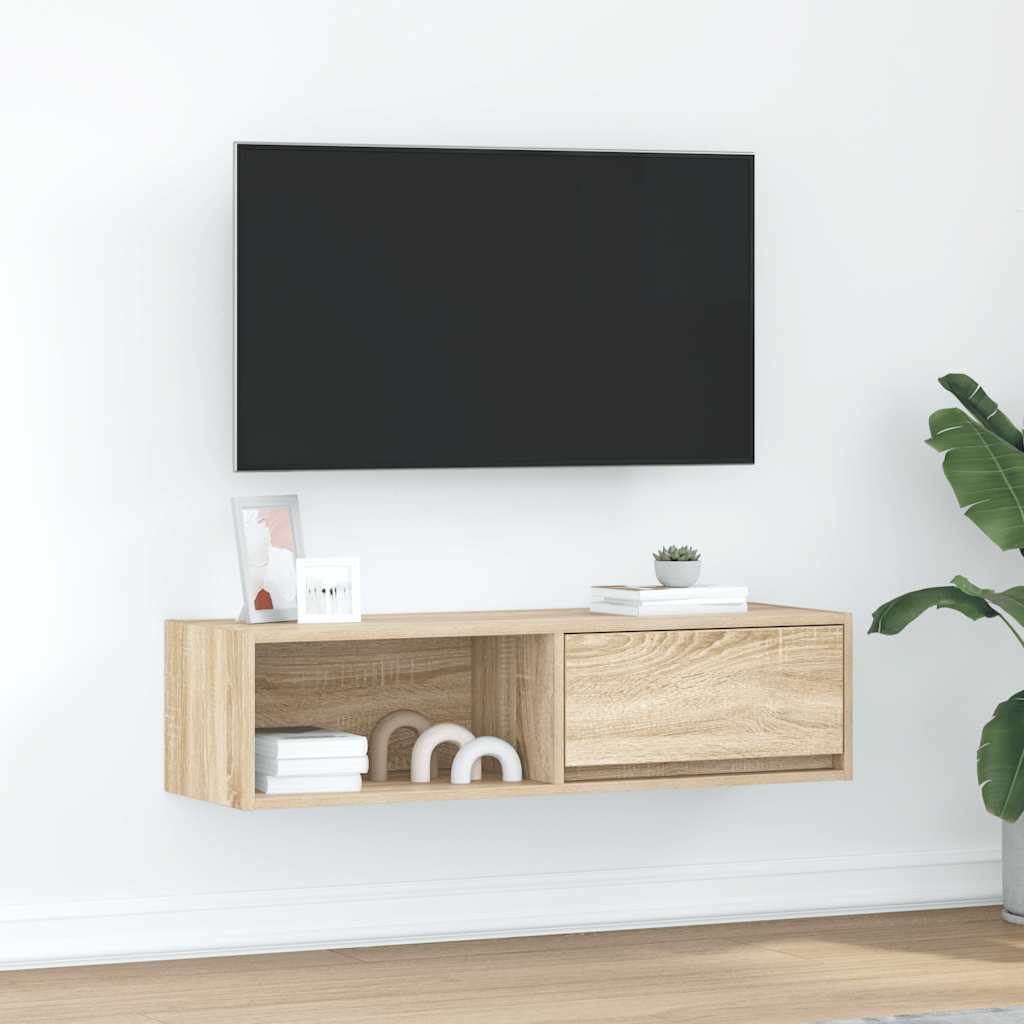 vidaXL Comodă TV, stejar sonoma, 100x31x25,5 cm, lemn prelucrat