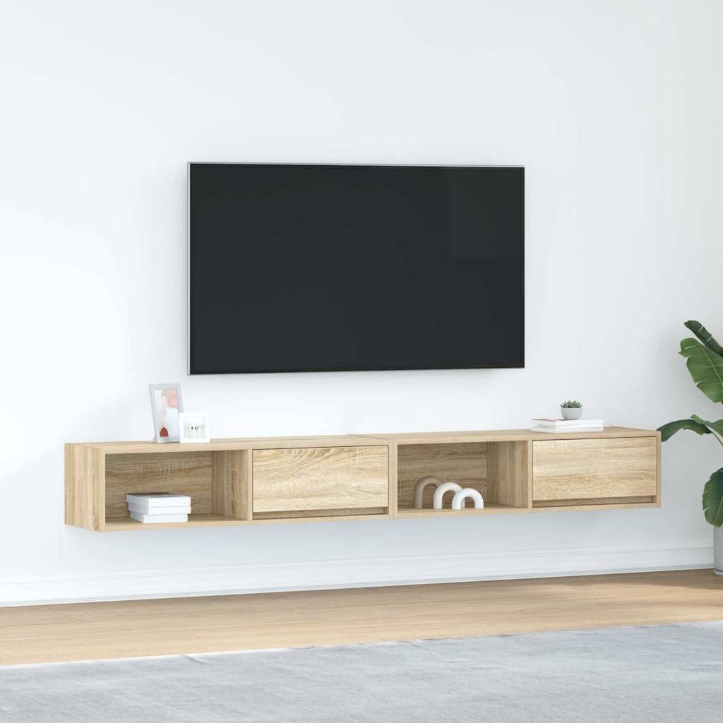 vidaXL TV-Schränke 2 Stk. Sonoma-Eiche 100x31x25,5 cm Holzwerkstoff