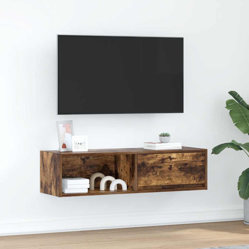 vidaXL TV-Schrank Räuchereiche 100x31x25,5 cm Holzwerkstoff