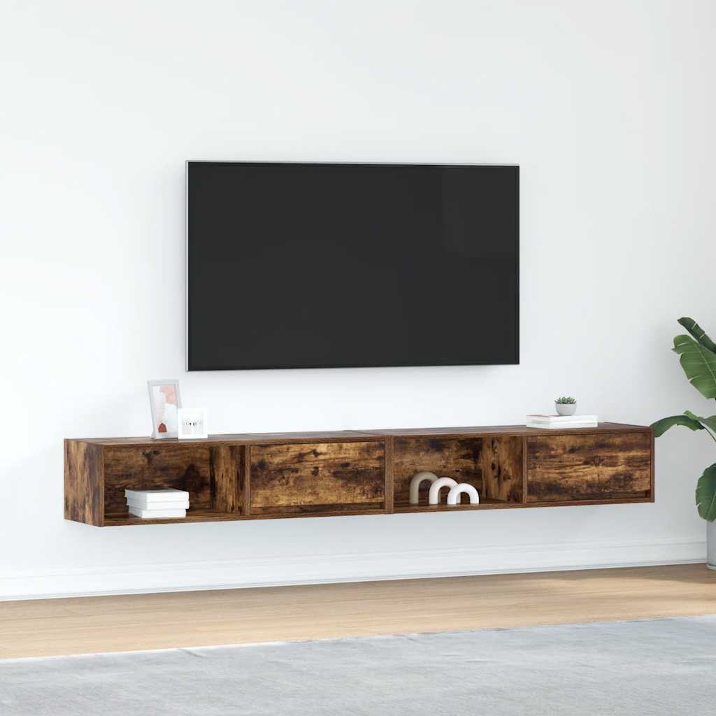 vidaXL TV-Schränke 2 Stk. Räuchereiche 100x31x25,5 cm Holzwerkstoff