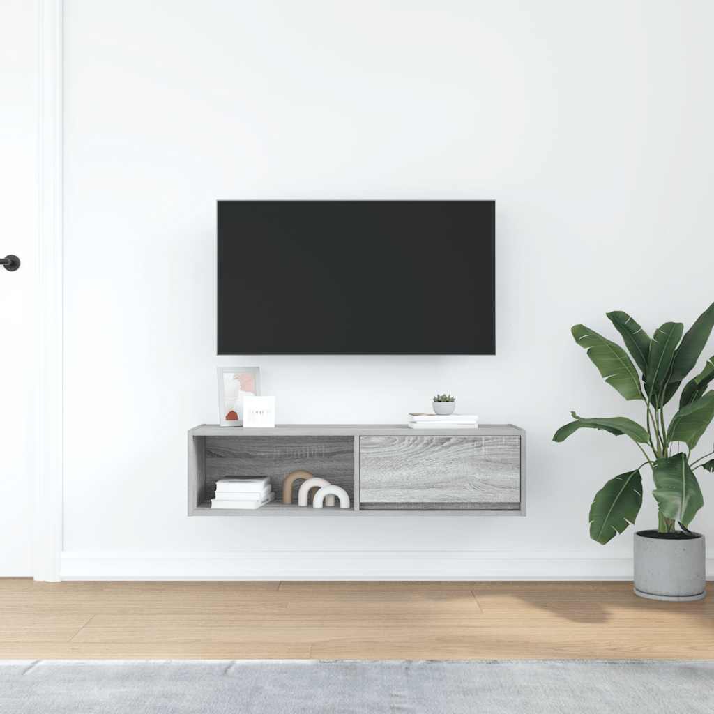 vidaXL szürke sonoma színű szerelt fa TV-szekrény 100x31x25,5cm