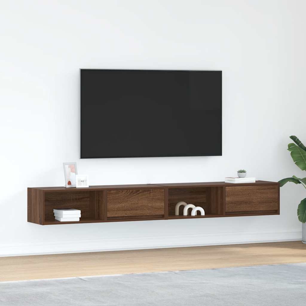 vidaXL TV-Schränke 2 Stk. Braun Eichen-Optik 100x31x25,5 cm