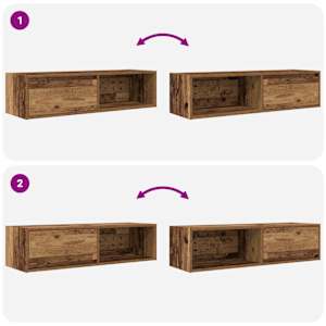 TV skříňky 2 ks Staré dřevo 100x31x25,5 cm Dřevěné konstrukce - obrázek 10