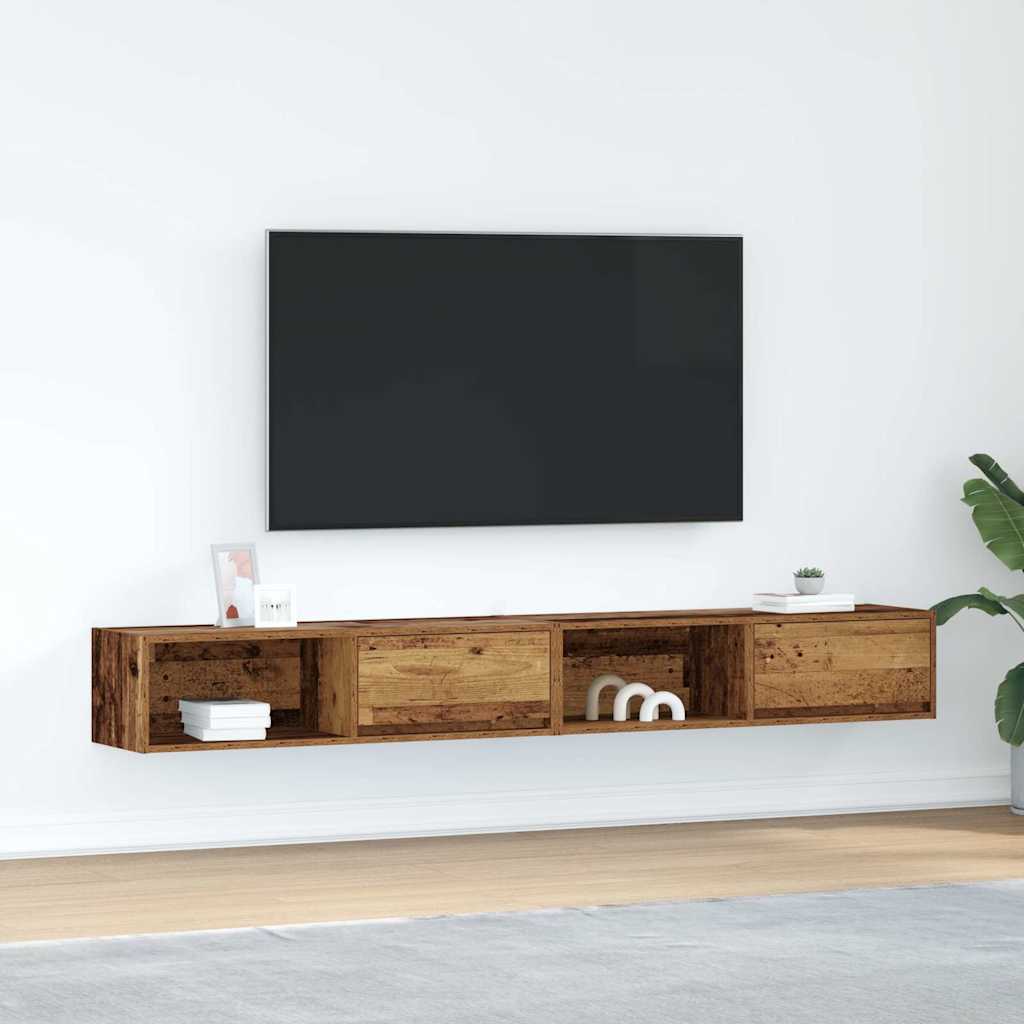 vidaXL TV-Schränke 2 Stk. Altholz-Optik 100x31x25,5 cm Holzwerkstoff