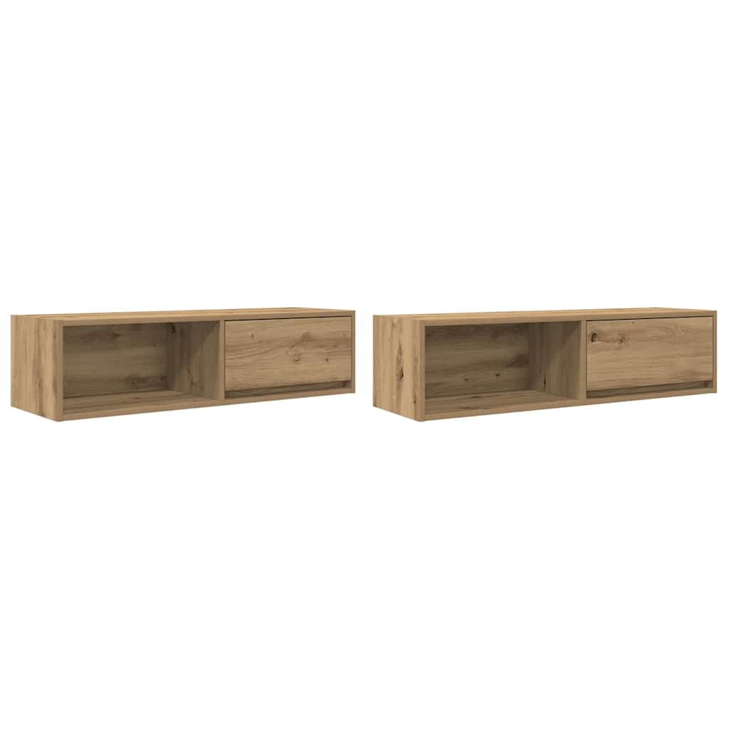 vidaXL TV skříňky 2 ks Dub Artisan 100x31x25,5 cm Dřevěné konstrukce