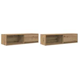 TV skříňky 2 ks Dub Artisan 100x31x25,5 cm Dřevěné konstrukce - obrázek 2