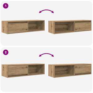 TV skříňky 2 ks Dub Artisan 100x31x25,5 cm Dřevěné konstrukce - obrázek 10