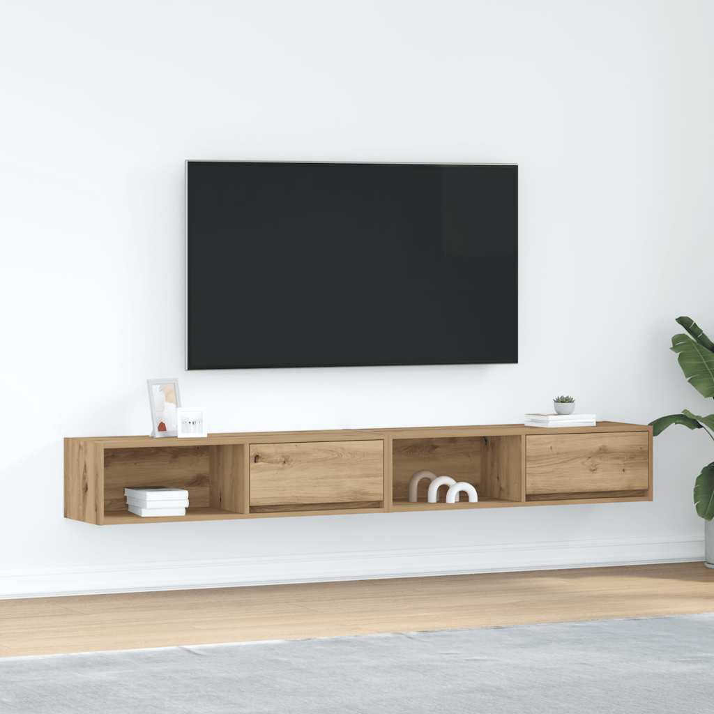 vidaXL TV-Schränke 2 Stk. Artisan-Eiche 100x31x25,5 cm Holzwerkstoff