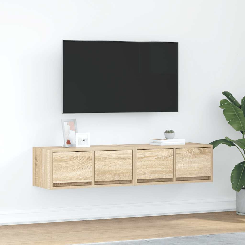 vidaXL TV-Schränke 2 Stk. Sonoma-Eiche 60x31x25,5 cm Holzwerkstoff