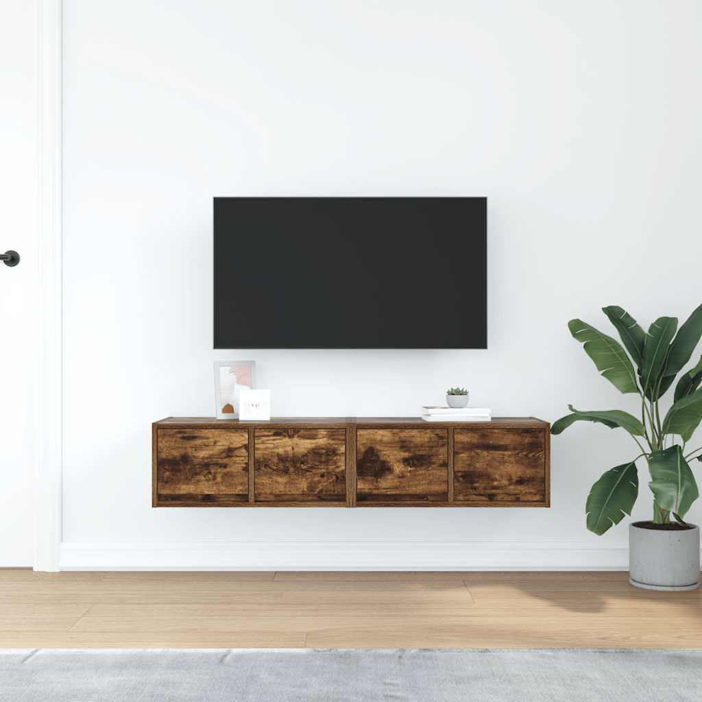 vidaXL Tv-meubelen 2 st 60x31x25,5 cm bewerkt hout gerookt eikenkleur