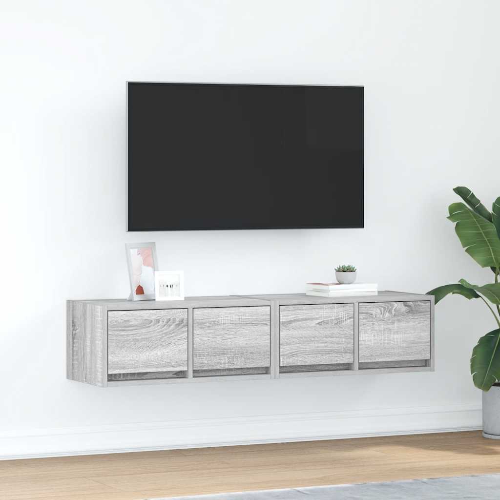 vidaXL TV-Schränke 2 Stk. Grau Sonoma 60x31x25,5 cm Holzwerkstoff