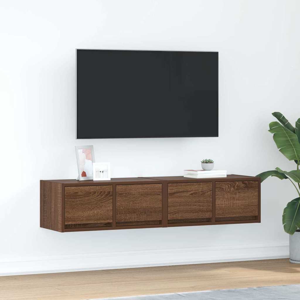 vidaXL TV-Schränke 2 Stk. Braun Eichen-Optik 60x31x25,5 cm