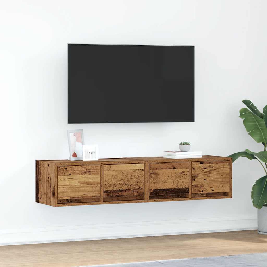 vidaXL TV-Schränke 2 Stk. Altholz-Optik 60x31x25,5 cm Holzwerkstoff