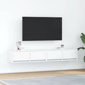 TV omarica 2 kosa bela 80x31x25,5 cm inženirski les