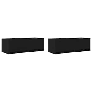 TV skříňky 2 ks Dub černý 80x31x25,5 cm Dřevěné konstrukce - obrázek 2