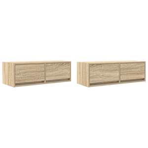 TV skříňky 2 ks Dub Sonoma 80x31x25,5 cm Dřevěné konstrukce - obrázek 2