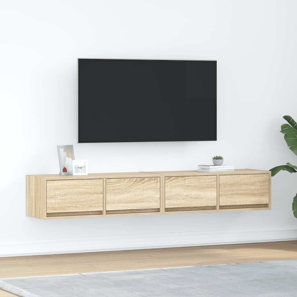 vidaXL TV-Schränke 2 Stk. Sonoma-Eiche 80x31x25,5 cm Holzwerkstoff