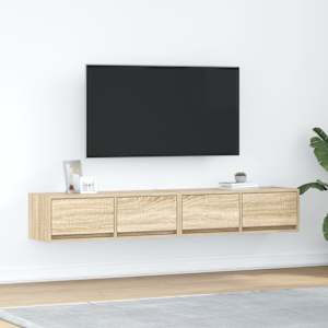 TV skříňky 2 ks Dub Sonoma 80x31x25,5 cm Dřevěné konstrukce - obrázek 1