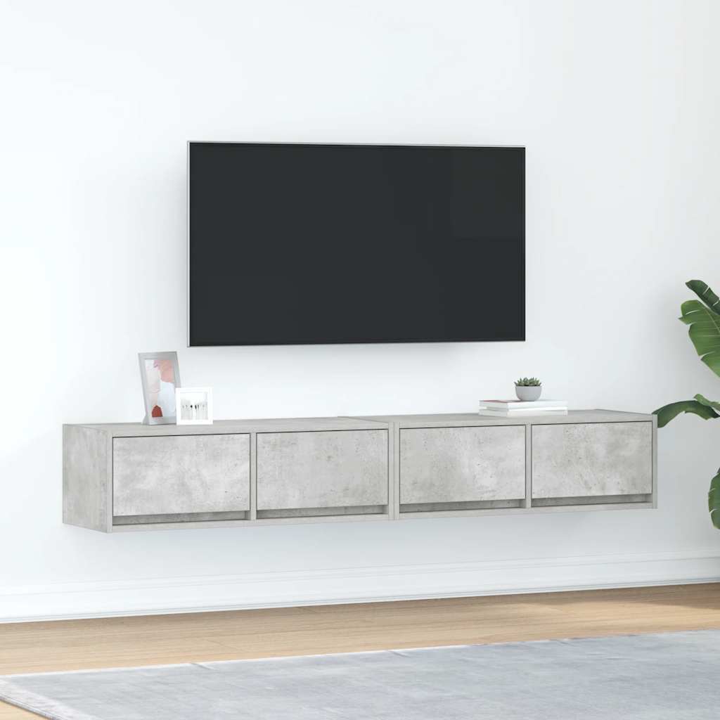 vidaXL TV-Schränke 2 Stk. Betongrau 80x31x25,5 cm Holzwerkstoff