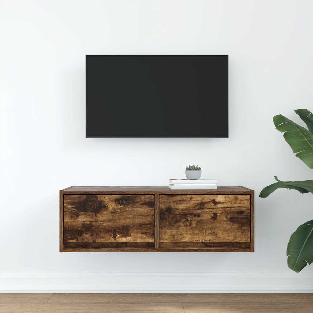 vidaXL Tv-meubel 80x31x25,5 cm bewerkt hout gerookt eikenkleurig