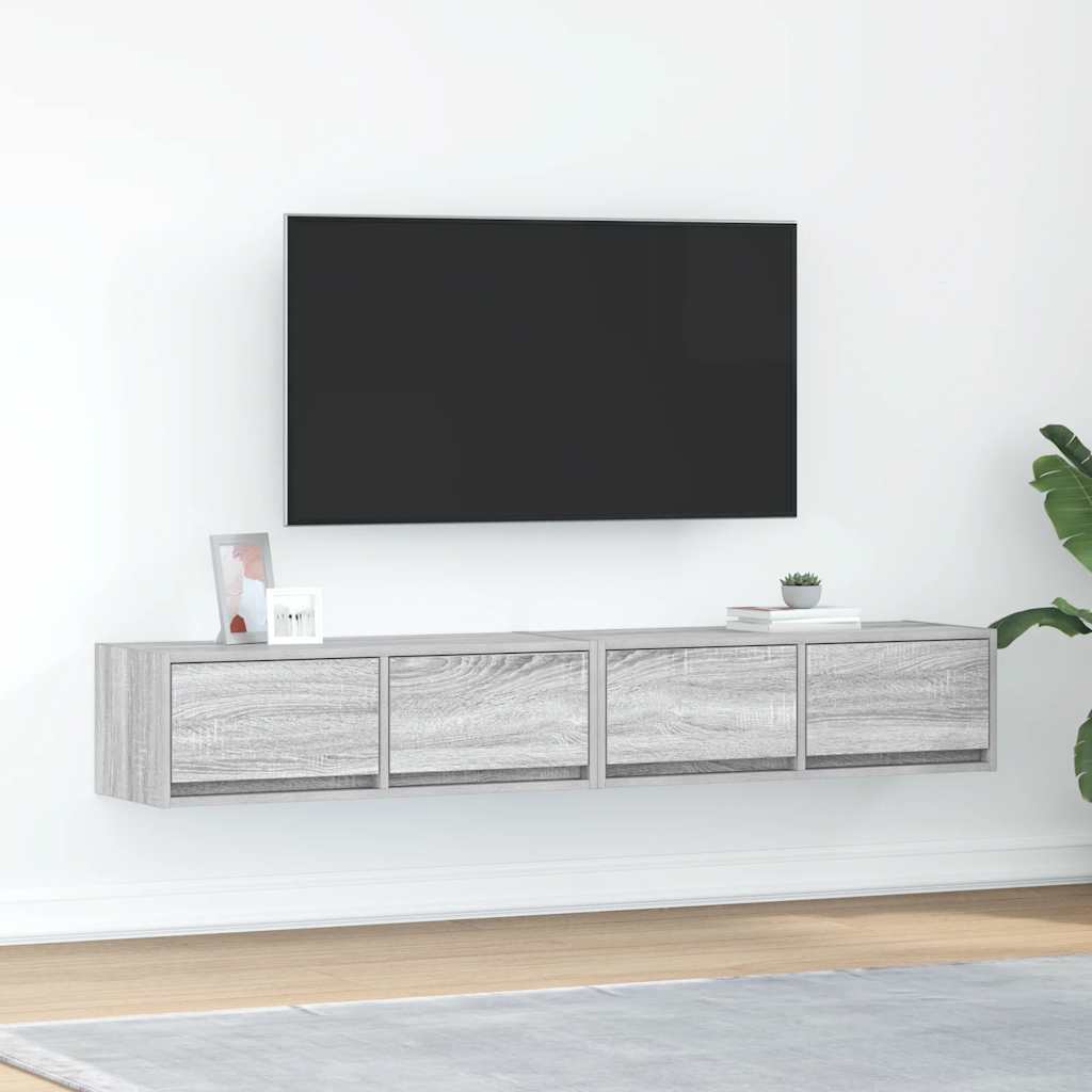 vidaXL TV-Schränke 2 Stk. Grau Sonoma 80x31x25,5 cm Holzwerkstoff