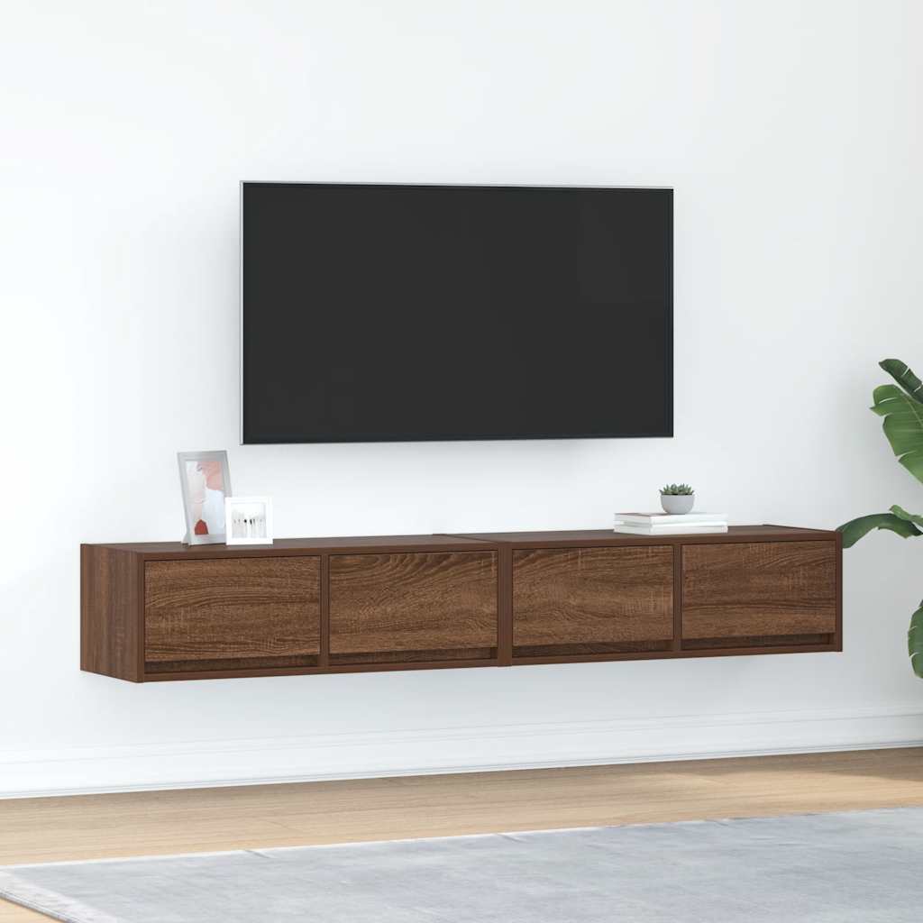 vidaXL TV-Schränke 2Stk. Braun Eichen-Optik 80x31x25,5cm Holzwerkstoff