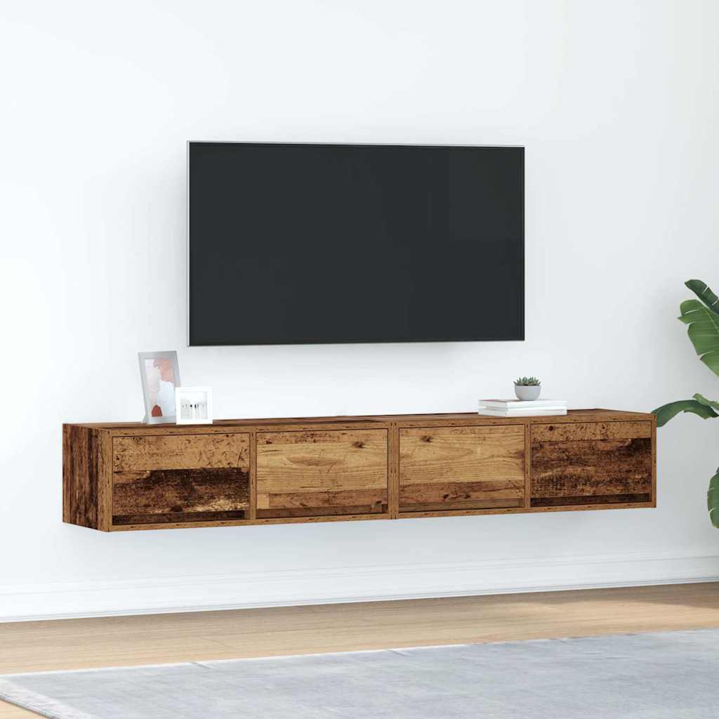 vidaXL TV-Schränke 2 Stk. Altholz-Optik 80x31x25,5 cm Holzwerkstoff