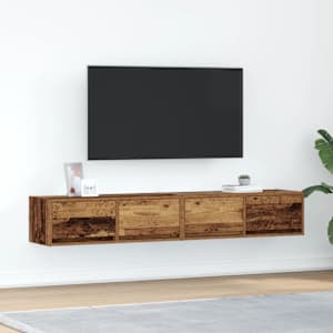 TV omarica 2 kosa starinski les 80x31x25,5 cm inženirski les