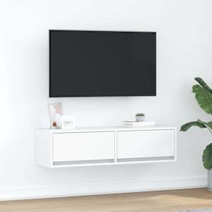 TV omarica s predalom Bela 100 x 31 x 25,5 cm Konstruiran les