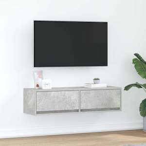 TV omarica Betonsko siva 100 x 31 x 25,5 cm Konstruiran les