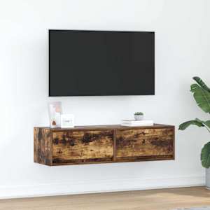 TV omarica Dimljeni hrast 100 x 31 x 25,5 cm Konstruiran les