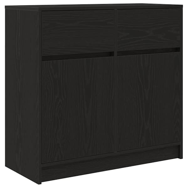 vidaXL puhvetkapp sahtliga, must tamm, 80x34x76 cm, tehispuit