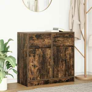 Komoda s predalom dimljeni hrast 80x34x76 cm inženirski les