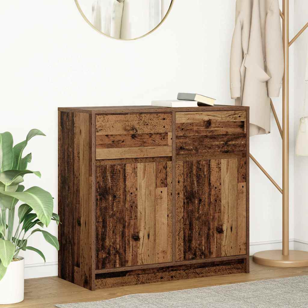 vidaXL Sideboard mit Schublade Altholz-Optik 80x34x76 cm Holzwerkstoff