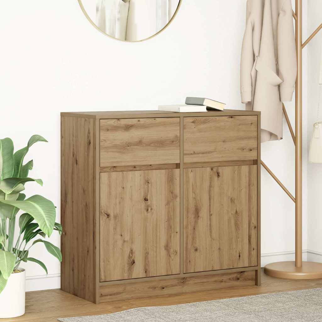 vidaXL Sideboard mit Schublade Artisan-Eiche 80x34x76 cm Holzwerkstoff