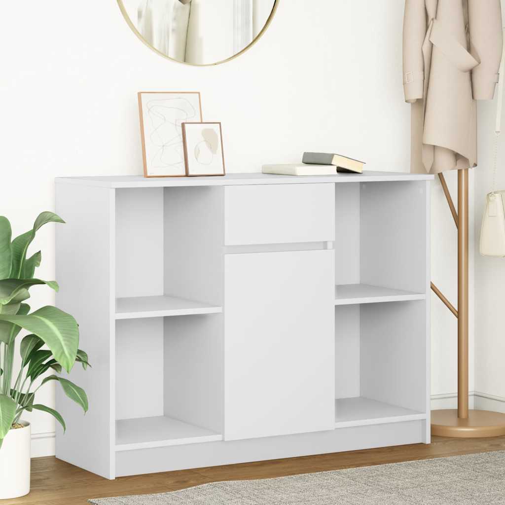 vidaXL Sideboard mit Schublade Weiß 101x35x76 cm Holzwerkstoff