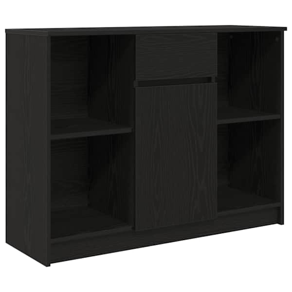 vidaXL puhvetkapp sahtliga, must tamm, 101x35x76 cm, tehispuit