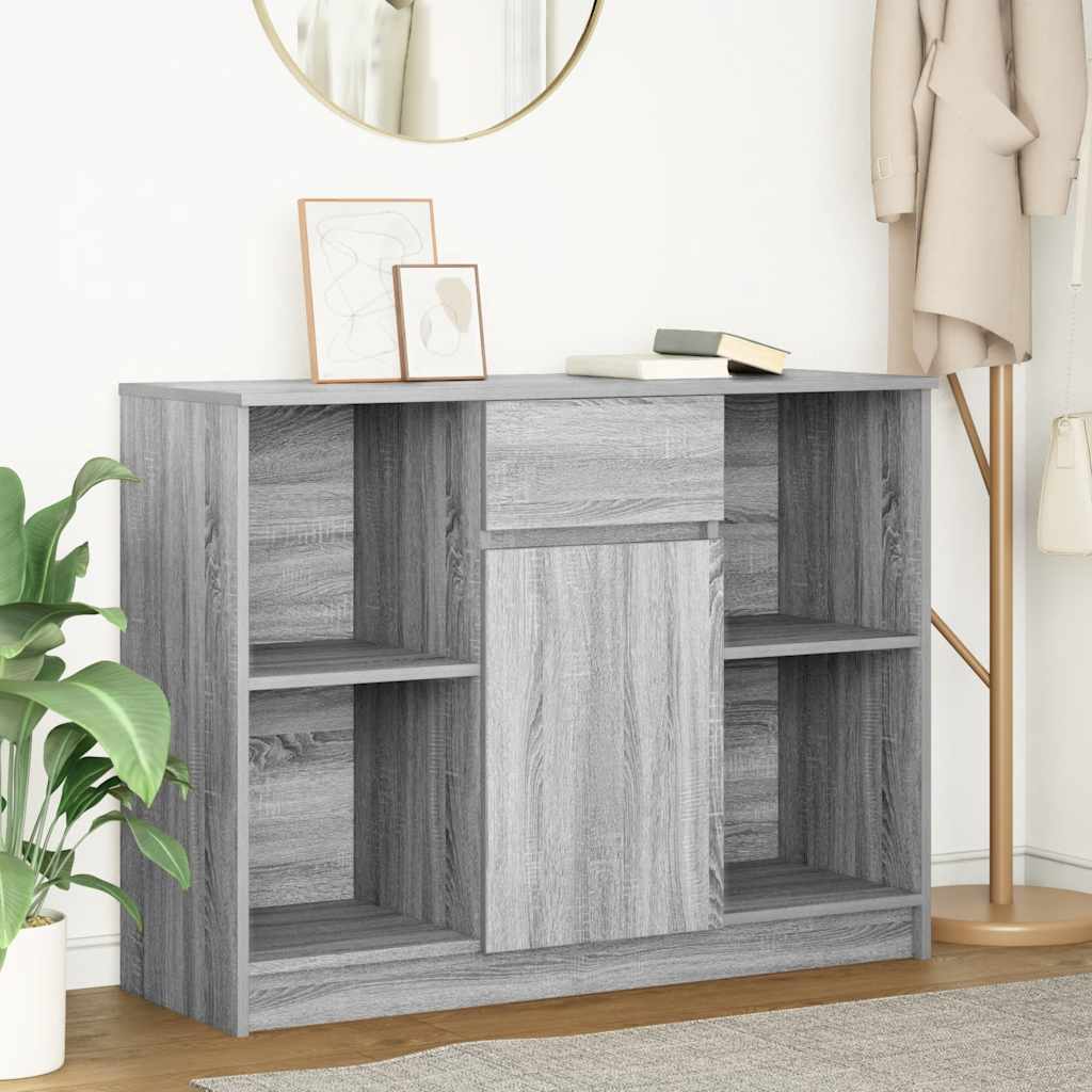 vidaXL Sideboard mit Schublade Grau Sonoma 101x35x76 cm Holzwerkstoff