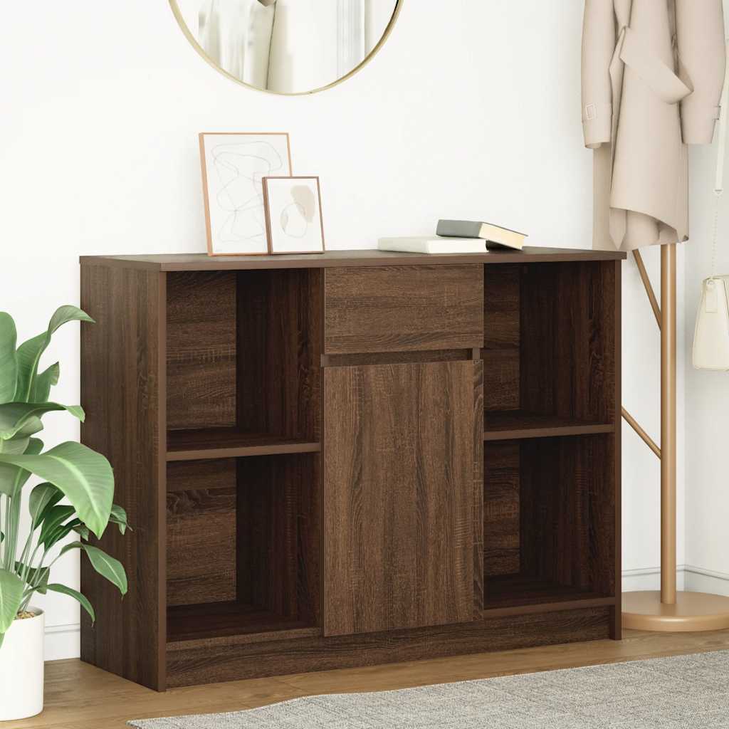 vidaXL Sideboard mit Schublade Braun Eichen-Optik 101x35x76 cm