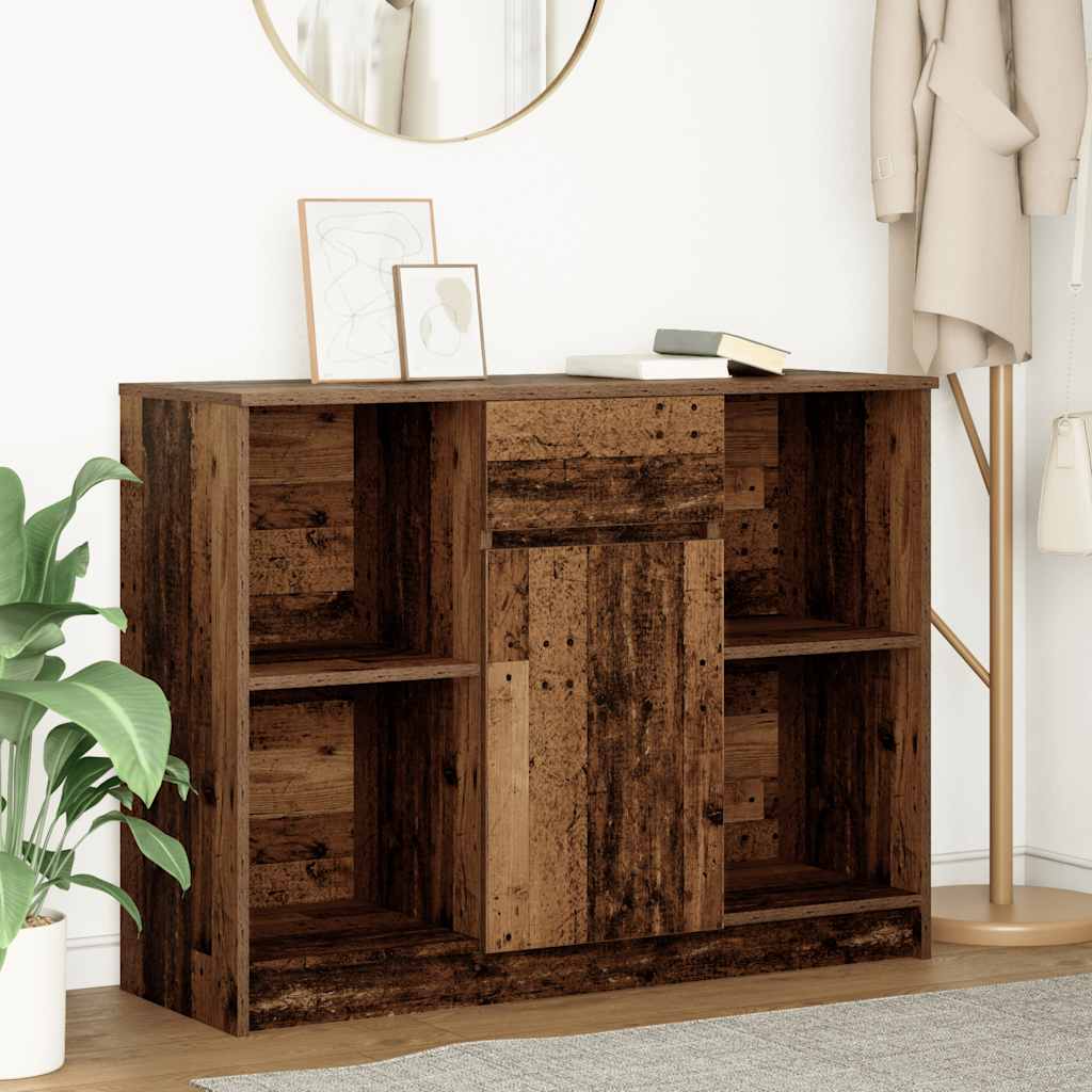 vidaXL Sideboard mit Schublade Altholz-Optik 101x35x76cm Holzwerkstoff