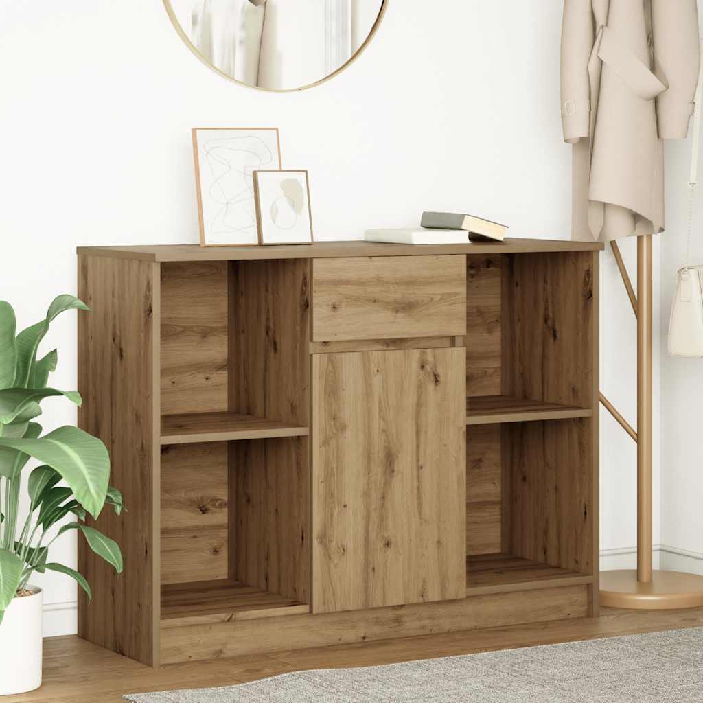 vidaXL Sideboard mit Schublade Artisan-Eiche 101x35x76cm Holzwerkstoff