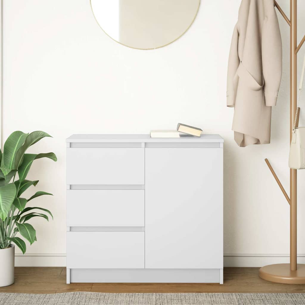 vidaXL Bufetă cu sertar alb 71x35x65 cm din lemn prelucrat