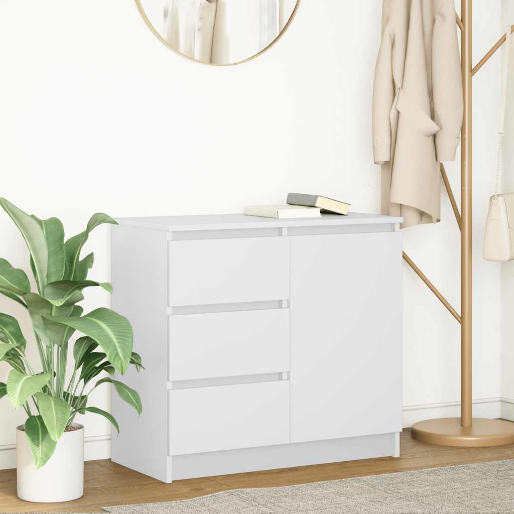 vidaXL Bufetă cu sertar alb 71x35x65 cm din lemn prelucrat