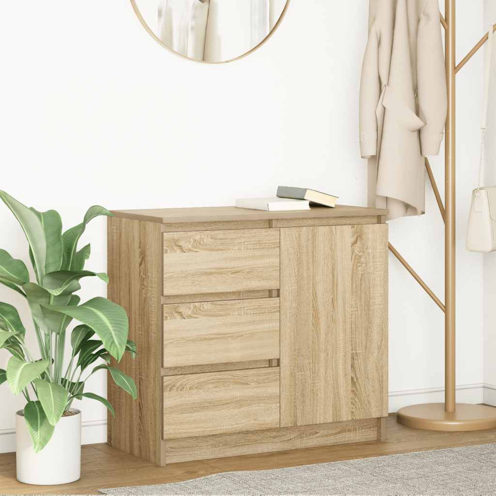 vidaXL Bufetă cu sertar Stejar Sonoma 71x35x65 cm Lemn prelucrat