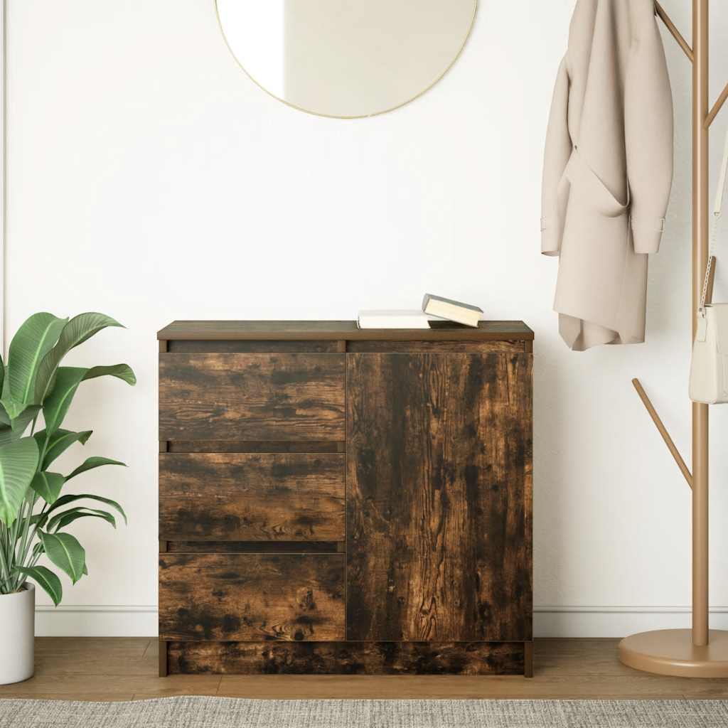 Thumbnail - vidaXL Sideboard mit Schublade Räuchereiche 71x35x65 cm Holzwerkstoff