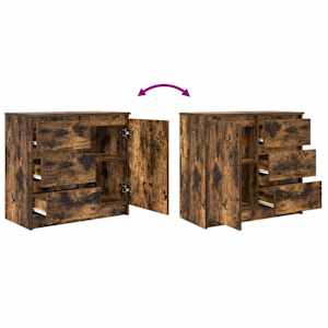 Příborník se zásuvkou Kouřový dub 71x35x65 cm kompozitní dřevo - obrázek 9