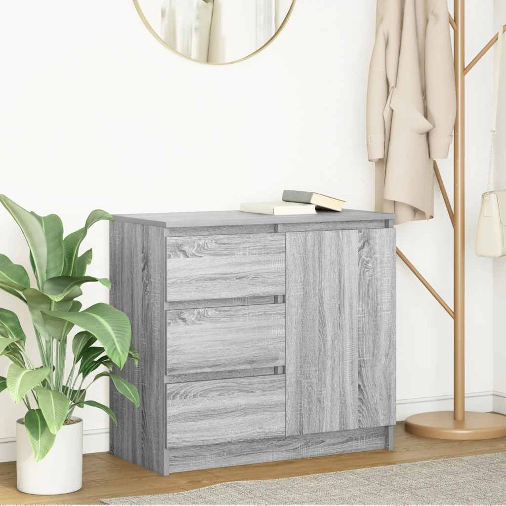 vidaXL Sideboard mit Schublade Grau Sonoma 71x35x65 cm Holzwerkstoff