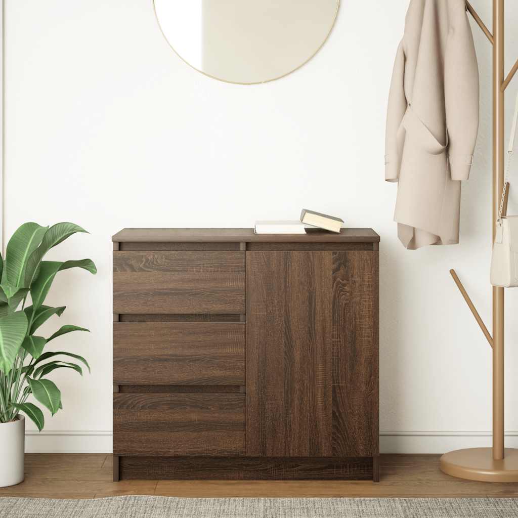 vidaXL Bufetă cu sertar Stejar maro 71x35x65 cm Lemn prelucrat